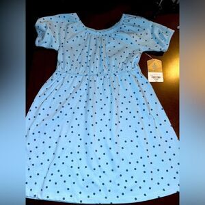 Girls Dress - Size XS - 6/6X - blue polka dot - NWT